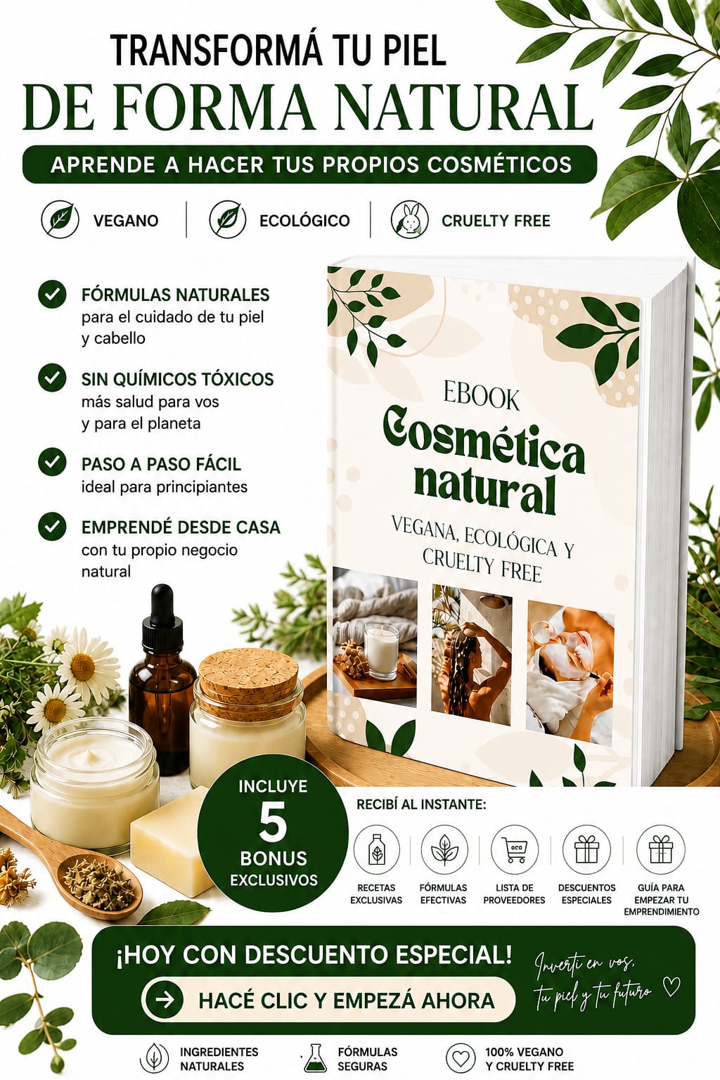 Cosmética Natural Consciente: Empezá hoy a crear tus propios productos